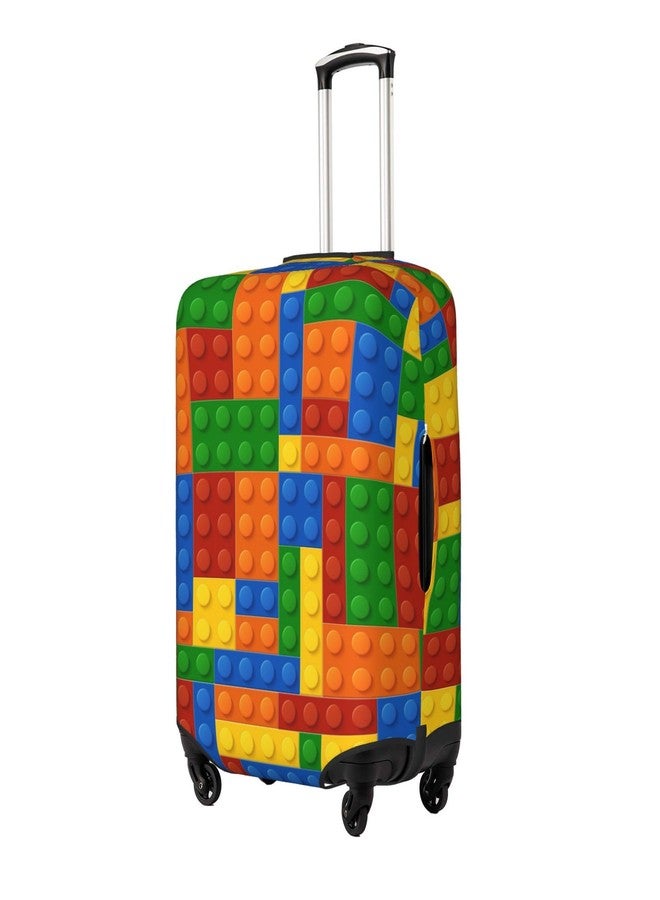Worltoldb Building Blocks Travel Luggage Cover Polyester Suitcase Protector Washable Baggage Covers Fits 22-24 Inch - Image 2